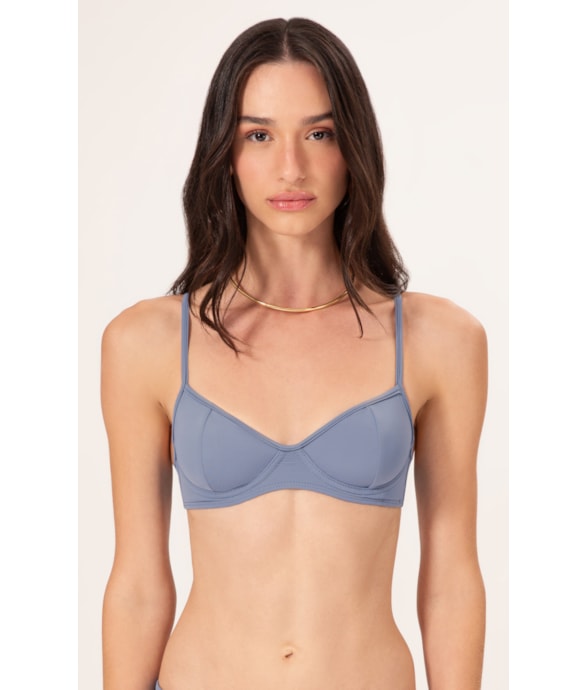 Top Meia Taça Comfort Clássicos Azul Seco