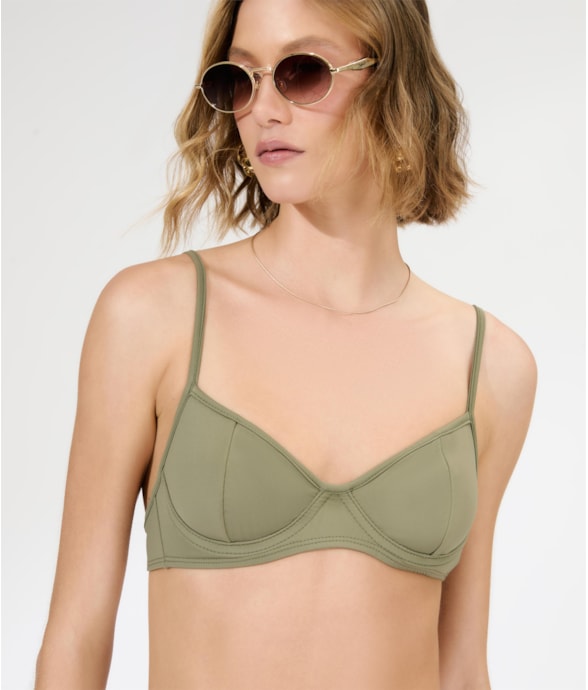 Top Meia Taça Comfort Clássicos Verde Oliva