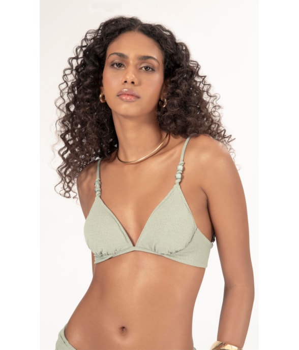 Top Meia Taça Comfort Contas Bobby Verde Oliva