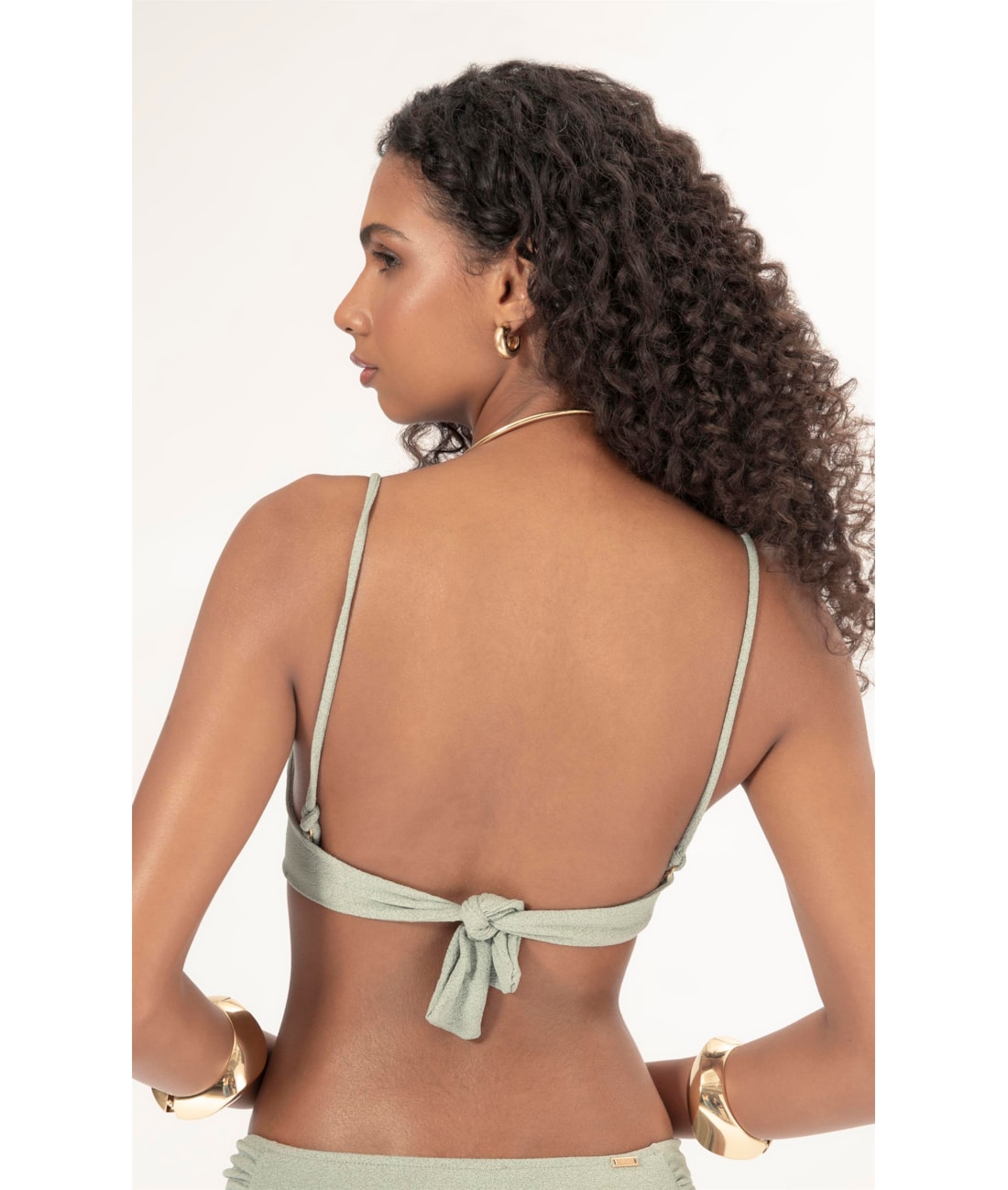 Top Meia Taça Comfort Contas Bobby Verde Oliva