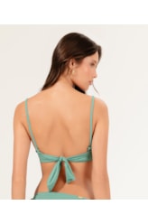 Top Meia Taça Comfort Madras Verde Oliva