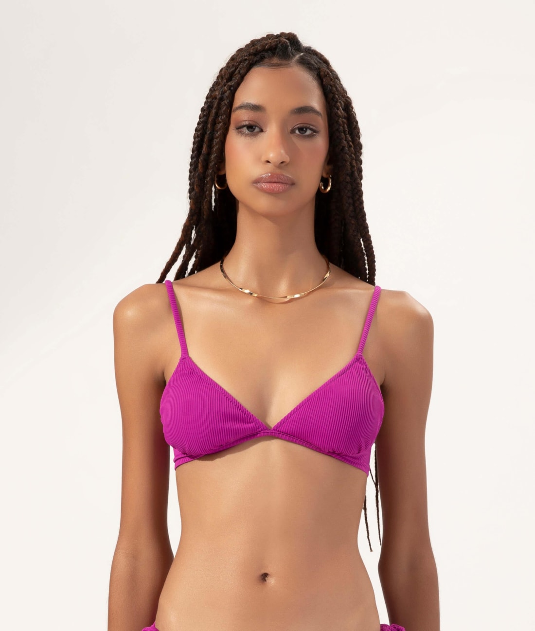 Top Meia Taça Comfort Madras Violeta