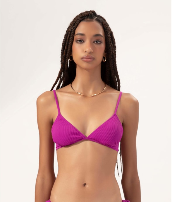 Top Meia Taça Comfort Madras Violeta