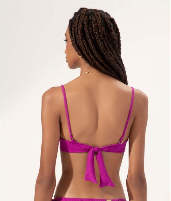 Top Meia Taça Comfort Madras Violeta