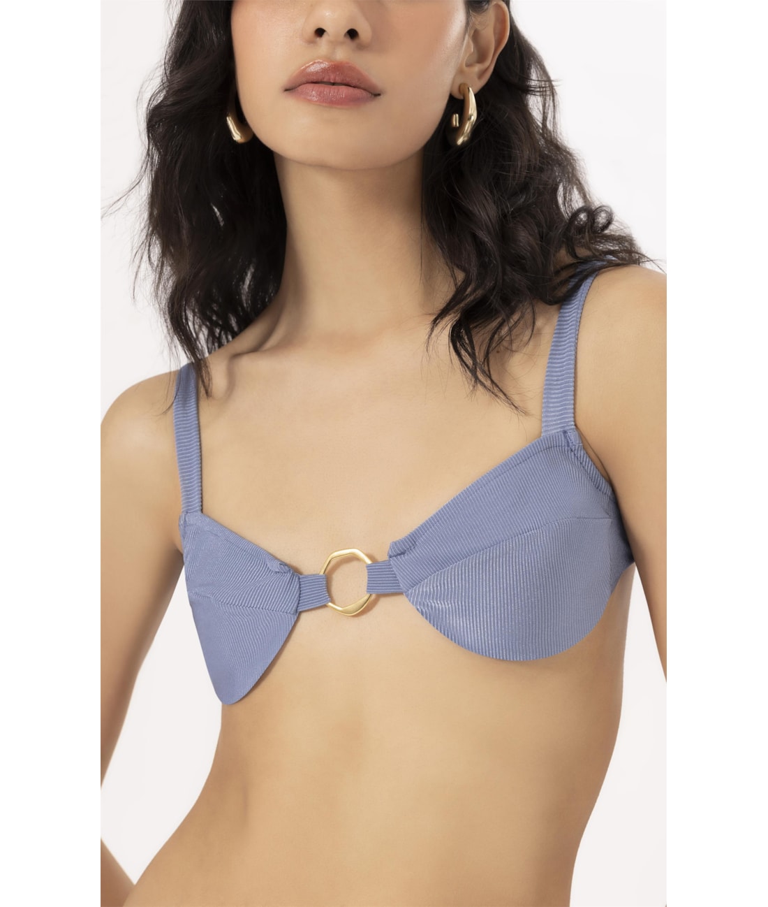 Top Meia Taça Comfort Magic Azul Seco