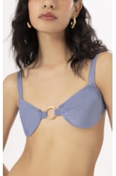 Top Meia Taça Comfort Magic Azul Seco