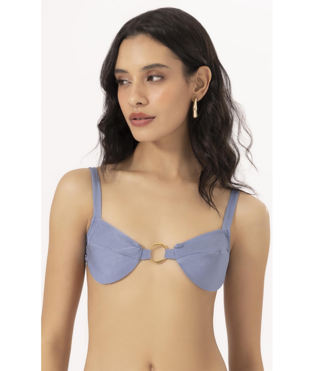 Top Meia Taça Comfort Magic Azul Seco