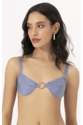 Top Meia Taça Comfort Magic Azul Seco