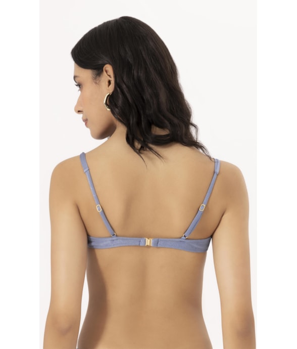 Top Meia Taça Comfort Magic Azul Seco