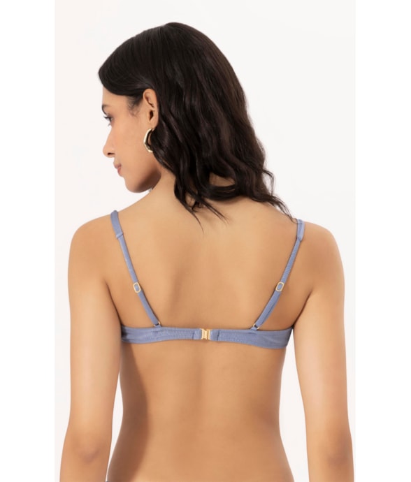 Top Meia Taça Comfort Magic Azul Seco