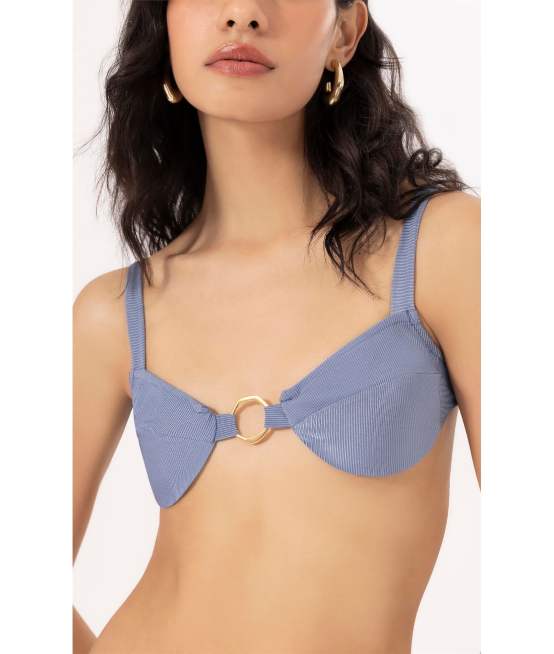 Top Meia Taça Comfort Magic Azul Seco