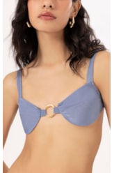 Top Meia Taça Comfort Magic Azul Seco