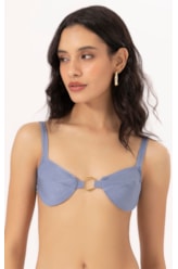 Top Meia Taça Comfort Magic Azul Seco