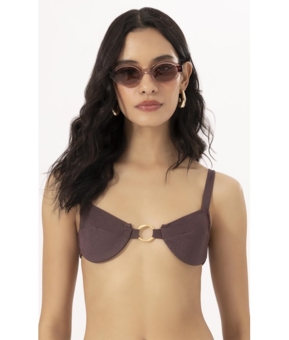 Top Meia Taça Comfort Magic Marrom Escuro