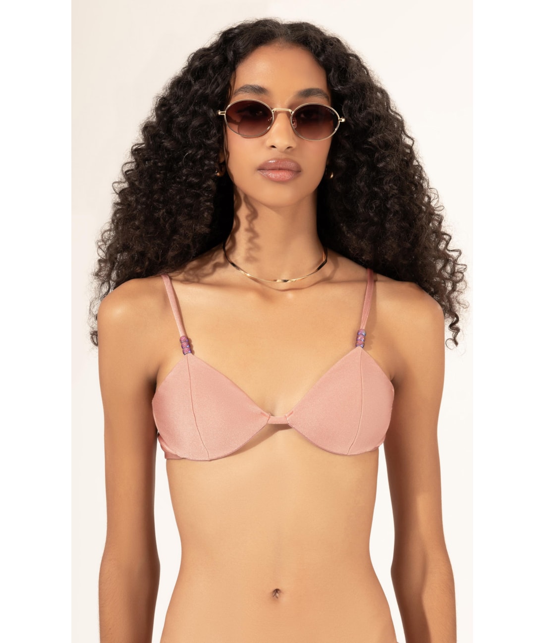 Top Meia Taça Crystals By Swarovski Lumier Rosa Dusty
