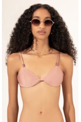 Top Meia Taça Crystals By Swarovski Lumier Rosa Dusty