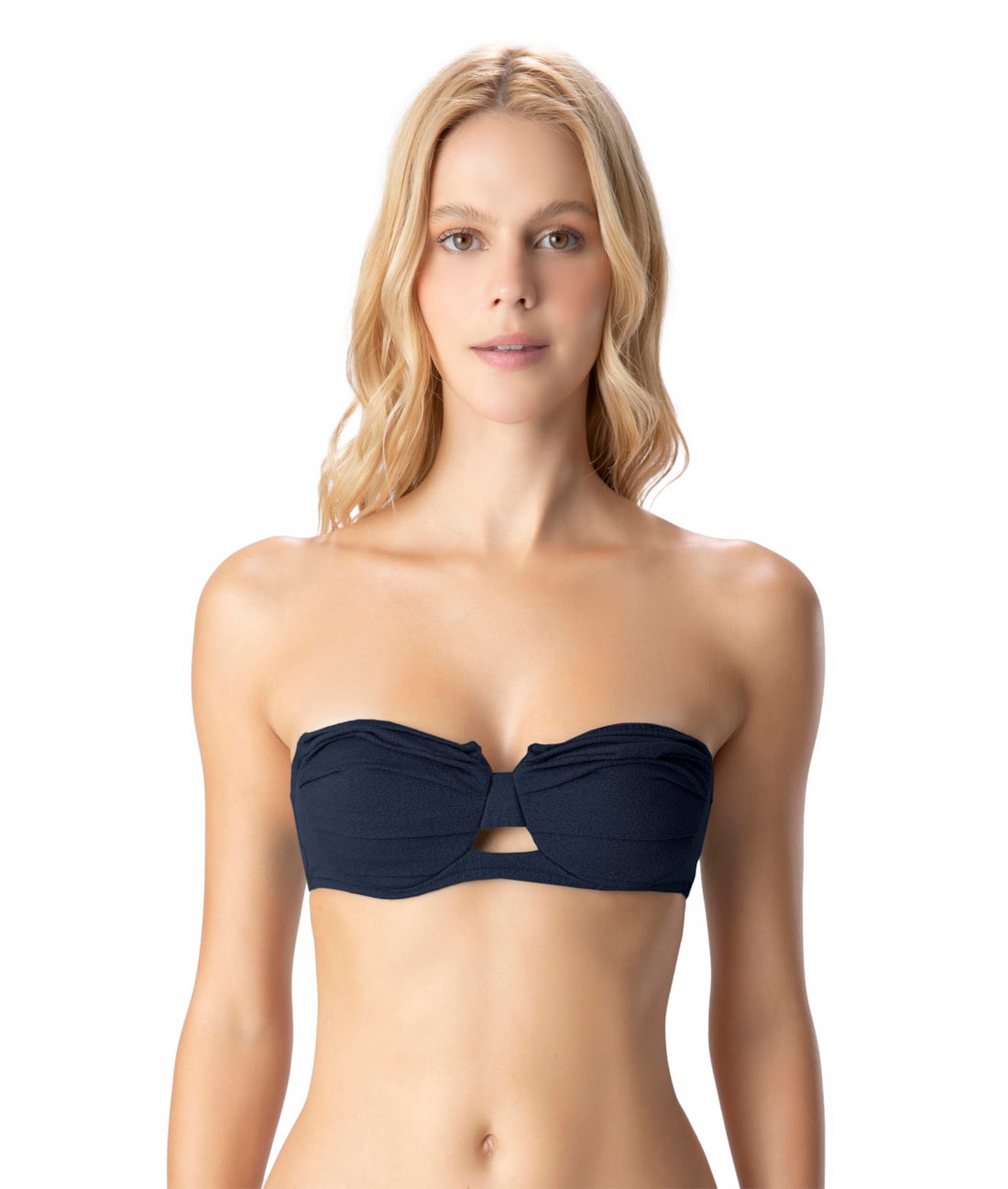 Top Meia Taça Drapeado Bobby Dark Navy