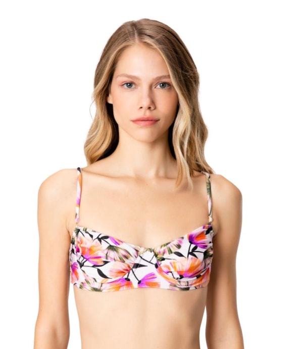 Top Meia Taça Franzido Catalina Branco