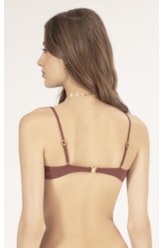 Top Meia Taça Franzido Draping Marrom