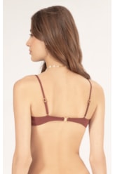 Top Meia Taça Franzido Draping Marrom