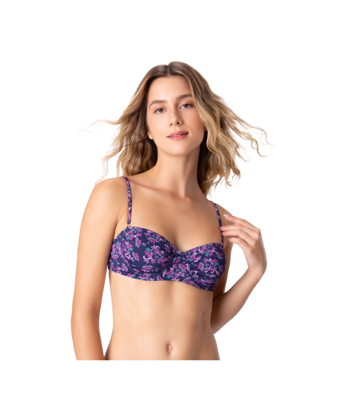 Top Meia Taça Franzido Sepalas Pink