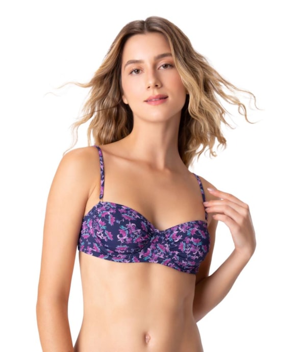 Top Meia Taça Franzido Sepalas Pink