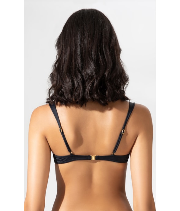 Top Meia Taça Lenço Comfort Draping Preto