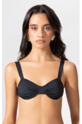 Top Meia Taça Lenço Comfort Draping Preto
