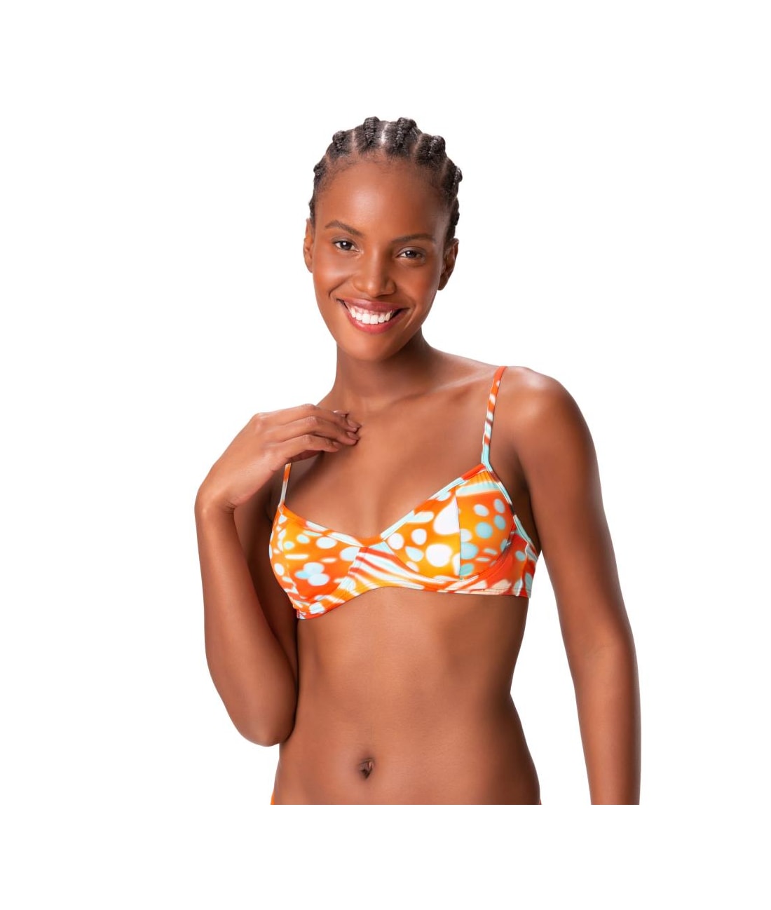 Top Meia Taça Madonna Comfort Acqua Vermelho