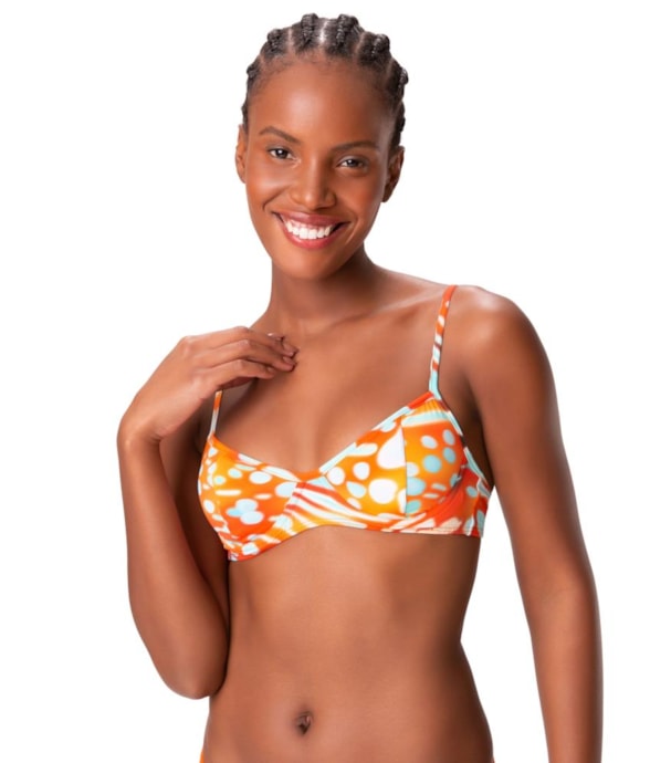 Top Meia Taça Madonna Comfort Acqua Vermelho