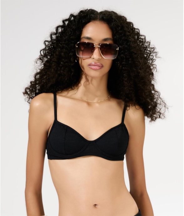 Top Meia Taça Madonna Comfort Bobby Preto