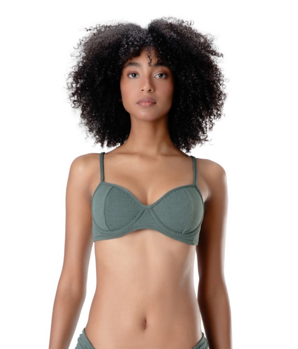 Top Meia Taça Madonna Comfort Bobby Verde Militar