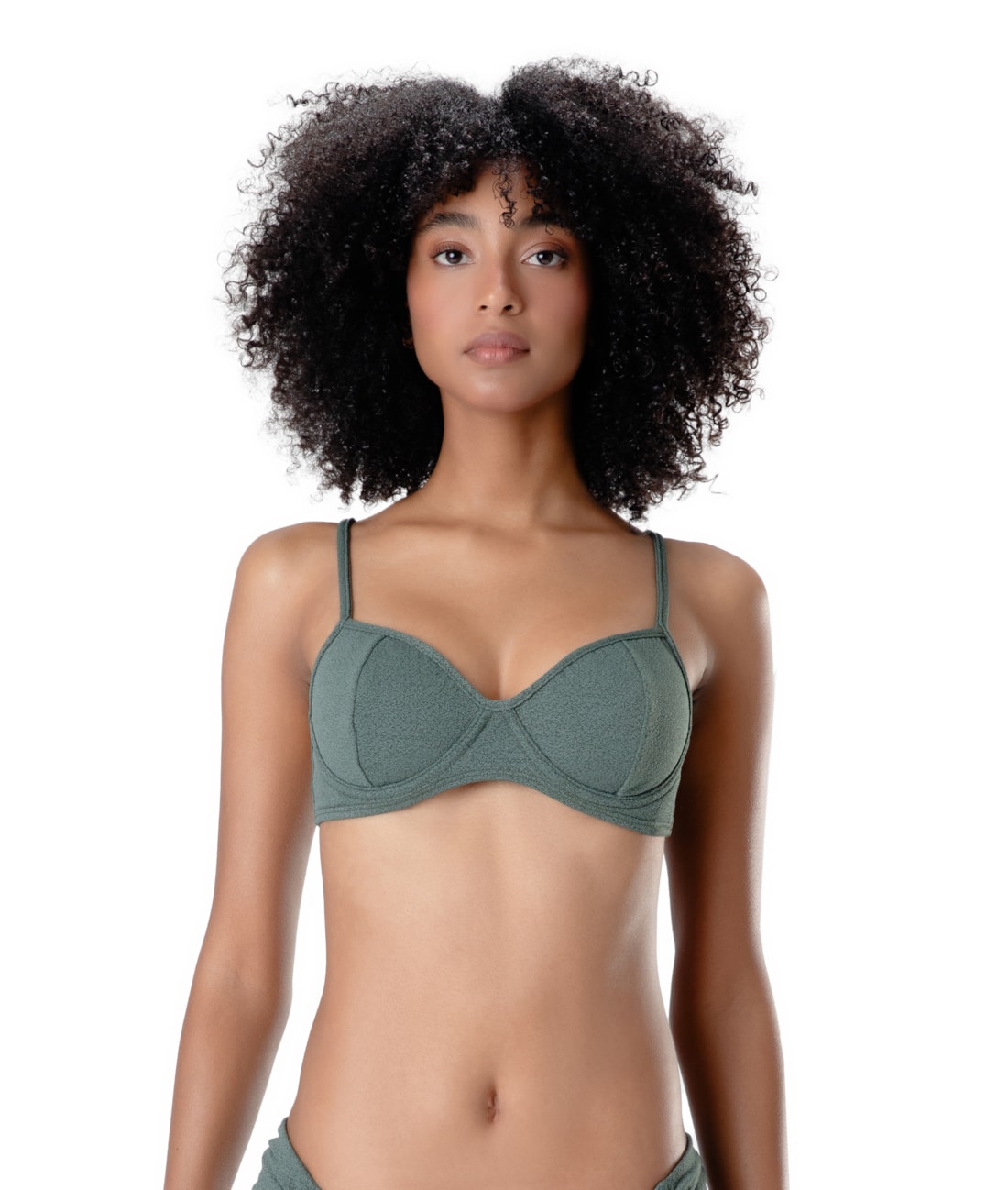 Top Meia Taça Madonna Comfort Bobby Verde Militar