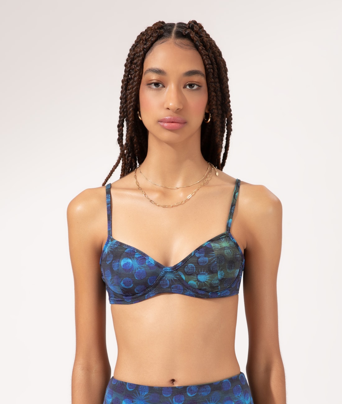 Top Meia Taça Madonna Comfort Essence Azul Bic