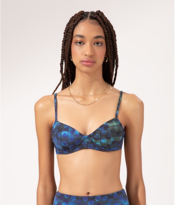 Top Meia Taça Madonna Comfort Essence Azul Bic