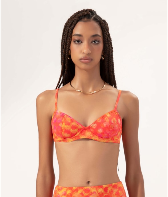 Top Meia Taça Madonna Comfort Essence Laranja