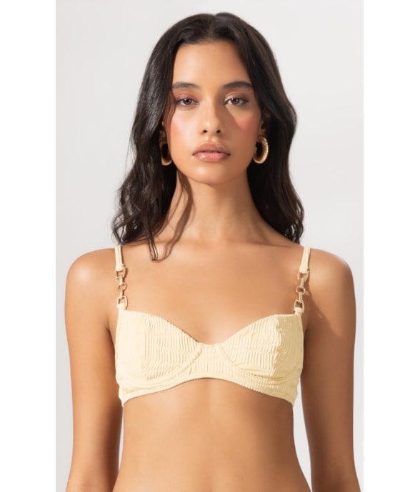 Top Meia Taça Madonna Comfort Marée Amarelo Manteiga