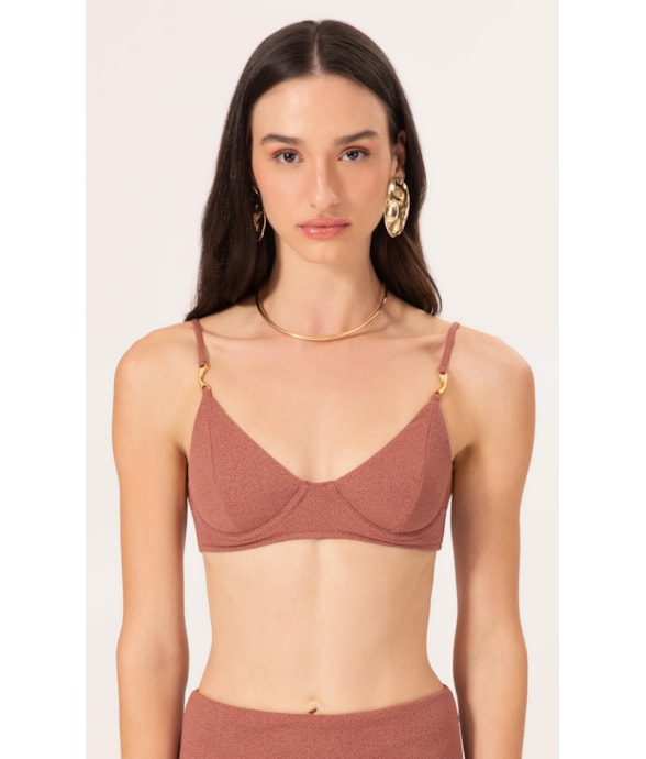 Top Meia Taça Pala Comfort Bobby Caramelo