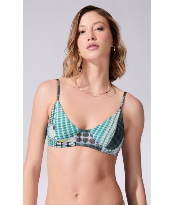 Top Meia Taça Pala Comfort Cali Verde Agua