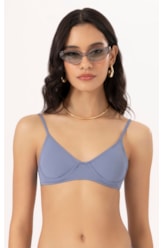 Top Meia Taça Pala Comfort Clássicos Azul Seco