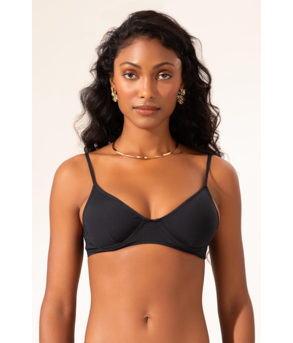 Top Meia Taça Pala Comfort Clássicos Preto