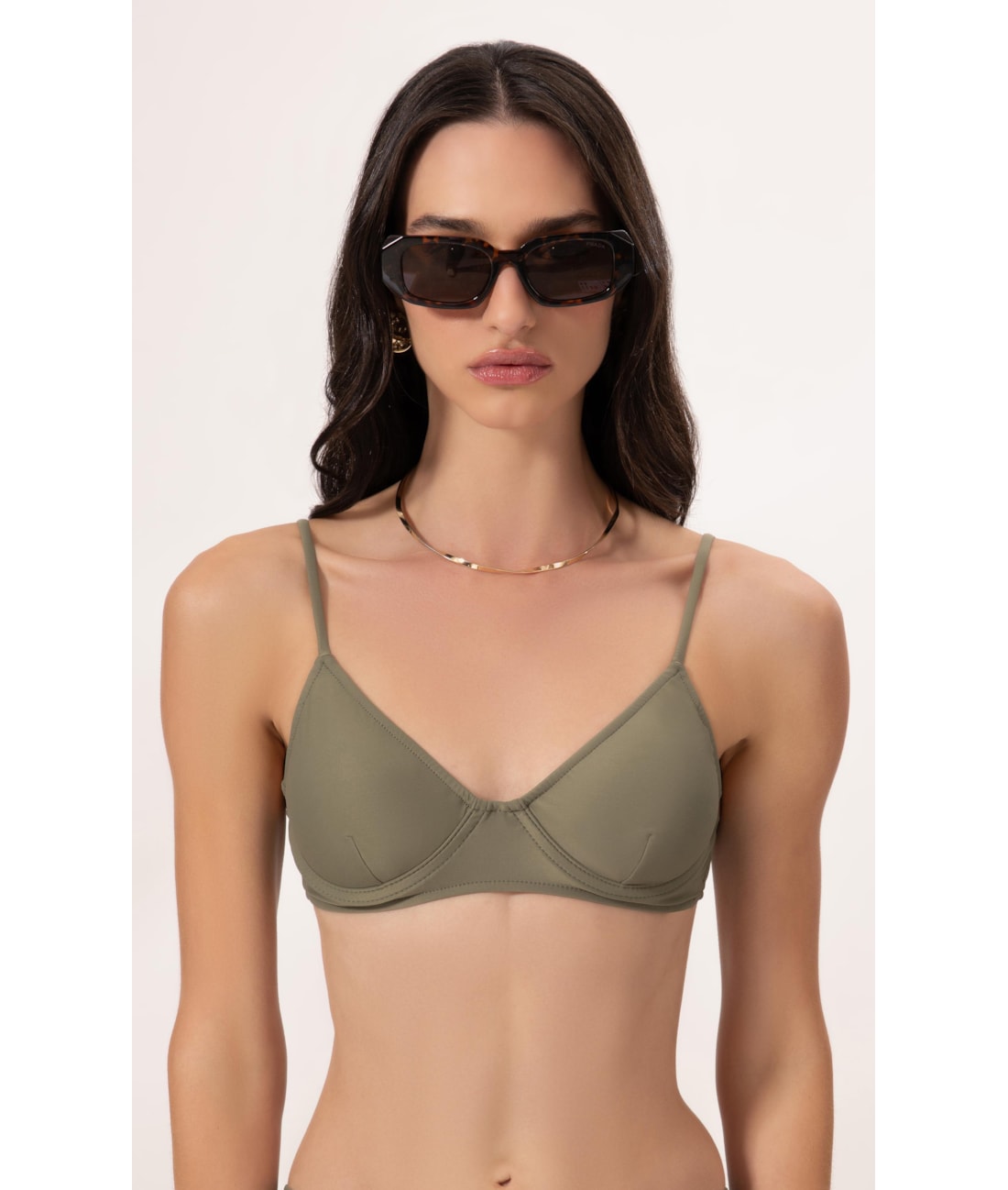 Top Meia Taça Pala Comfort Clássicos Verde Oliva