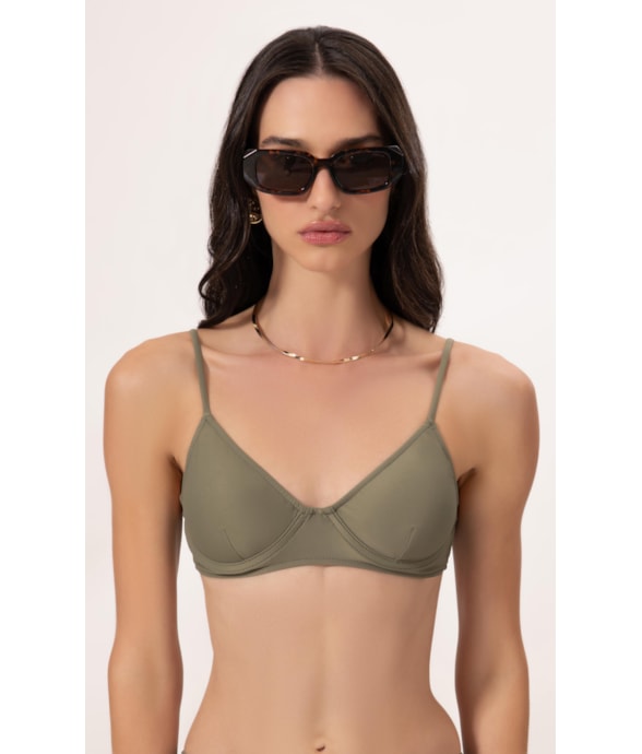 Top Meia Taça Pala Comfort Clássicos Verde Oliva
