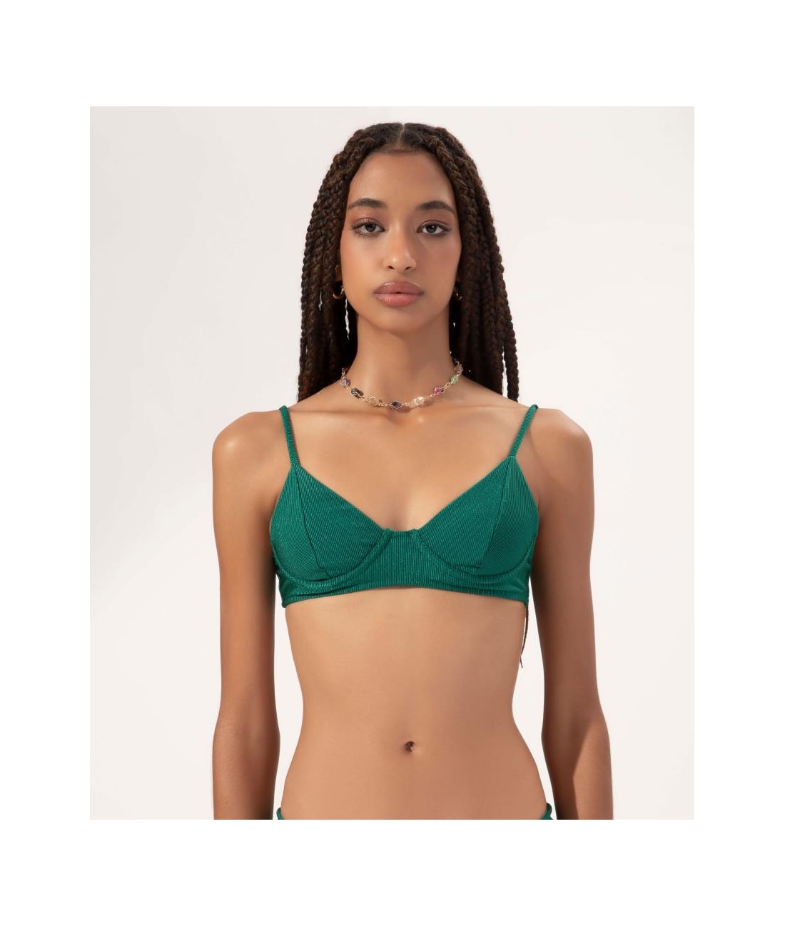 Top Meia Taça Pala Comfort Magic Verde Escuro