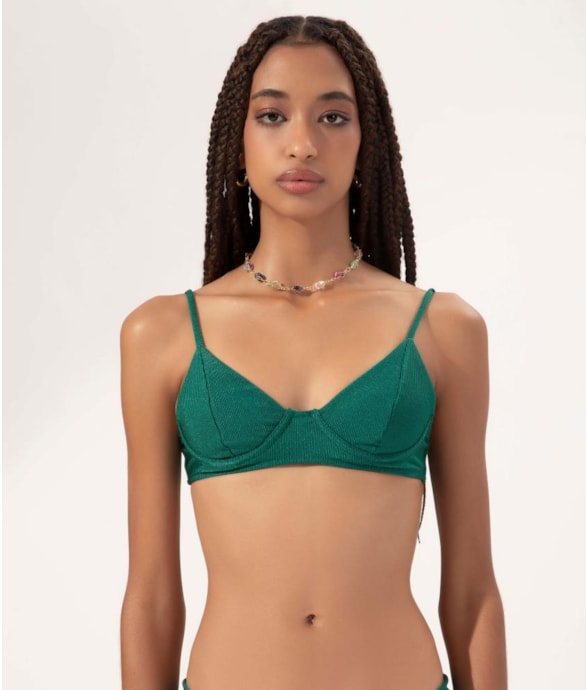 Top Meia Taça Pala Comfort Magic Verde Escuro