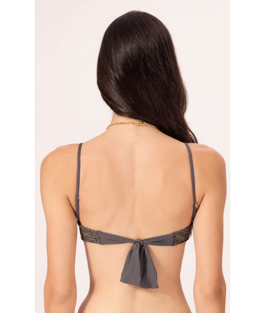 Top Meia Taça Pala Comfort Rendado Lux Grafite