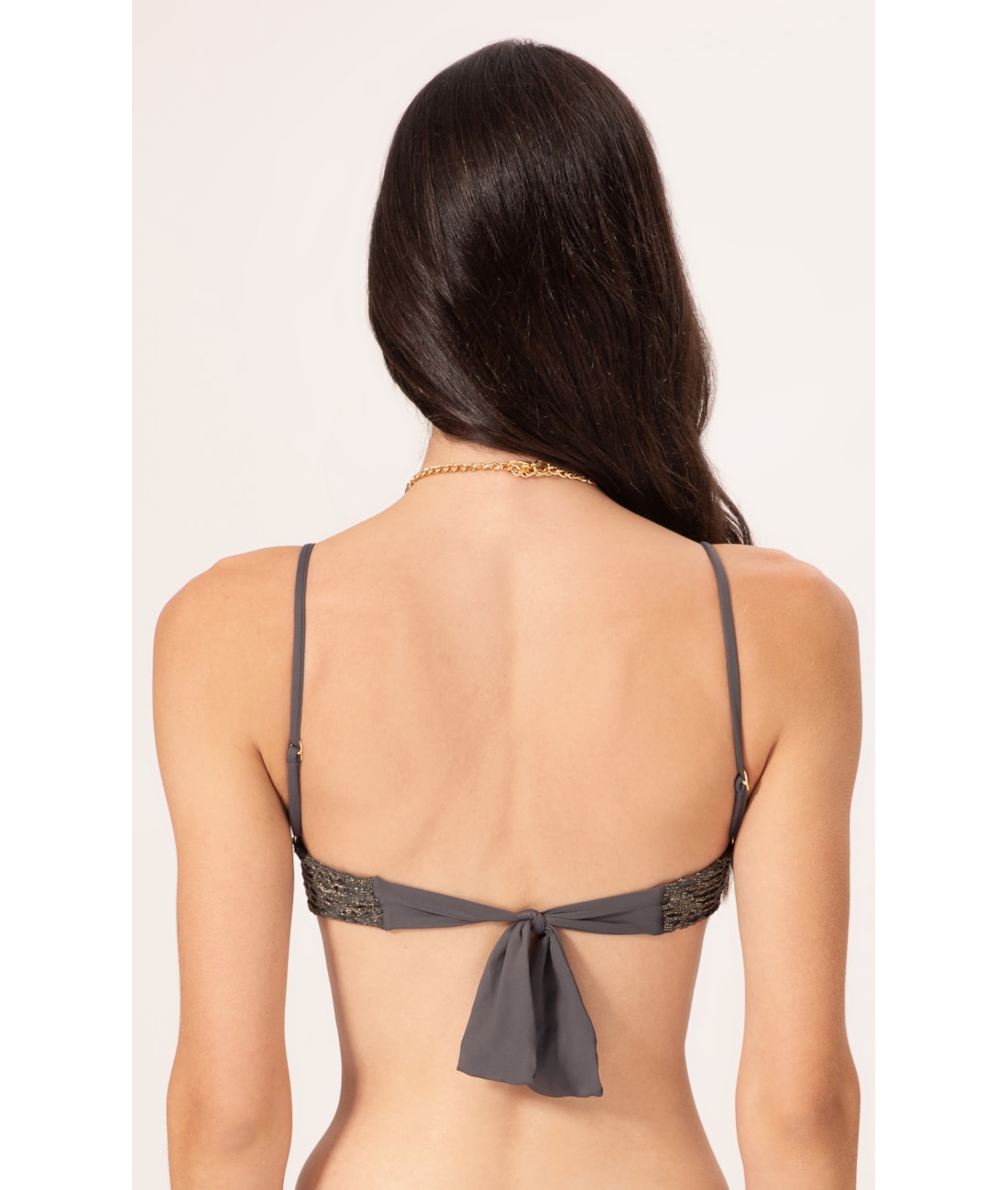 Top Meia Taça Pala Comfort Rendado Lux Grafite