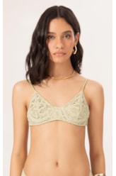 Top Meia Taça Pala Comfort Rendado Lux Verde Agua