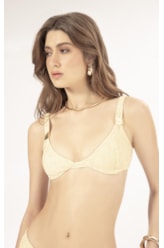 Top Meia Taça Recort Comfort Crepe Shine Amarelo Manteiga