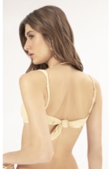 Top Meia Taça Recort Comfort Crepe Shine Amarelo Manteiga